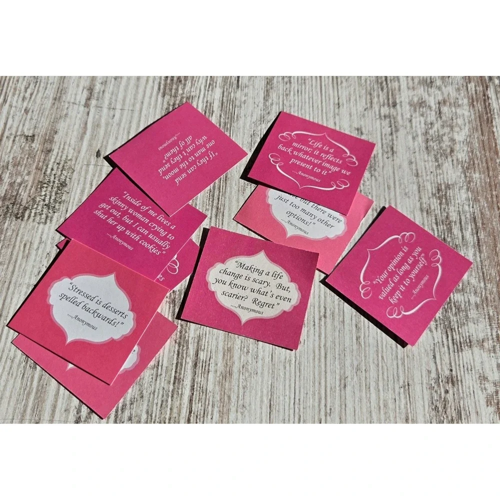 Lot of Pink Zebra Home Consultant Quote Cards Mini Folded